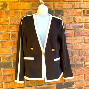 Calvin Klein Black/White Blazer, Size 6